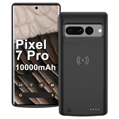 Image of Wireless Charging Case for Google Pixel 7 Pro, Portable Rechargeable Battery Case High Capacity 10000mAh Qi Wireless Charging with Pixel 7 Pro Extended Battery Charger Case