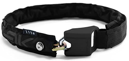 Image of Hiplok LITE Wearable Bike Chain with Lock - Black. Lightweight 1Kg. 75cm Long, 6cm Thick, 8mm Shackle. Chain for Bicycle Lock. 10 Year Warranty
