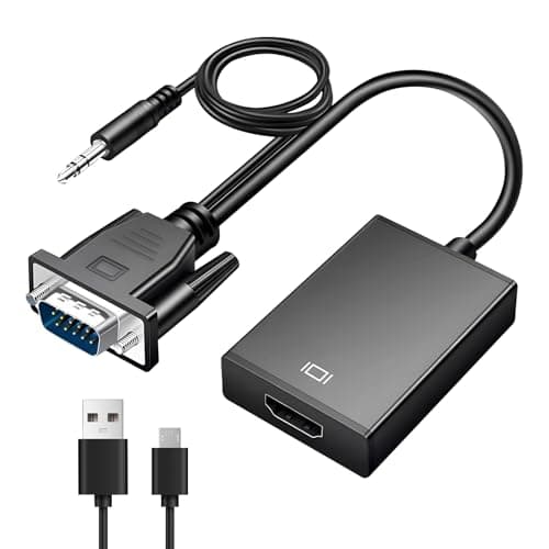 Image of ltteea VGA to HDMI Adapter Converter with Audio,1080P VGA Male to HDMI Female Converter Full HD Support,Plug & Play,Includes USB & 3.5mm Audio Cable for PC,Laptop,DesktoptoMonitor,TV,Projector