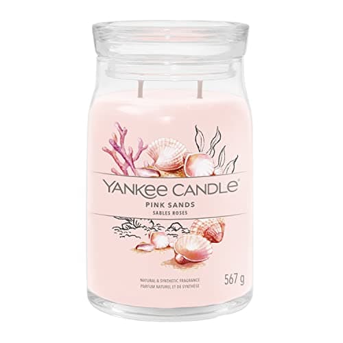 Image of Yankee Candle Signature Scented Candle | Pink Sands Large Jar Candle with Double Wicks | Soy Wax Blend Long Burning Candle