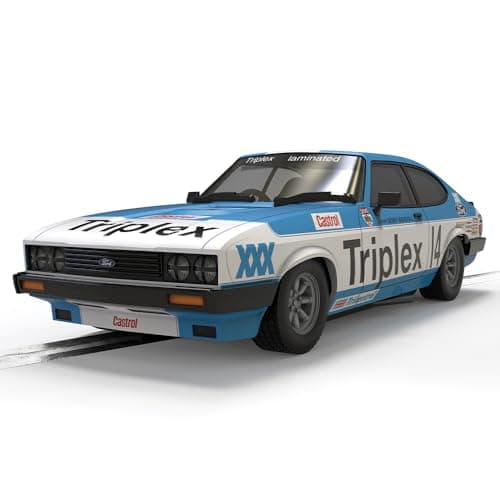 Image of Scalextric C4544 Ford Capri MKIII - Gerry Marshall Cars - Touring Cars for ages + 3 Years, White and Blue