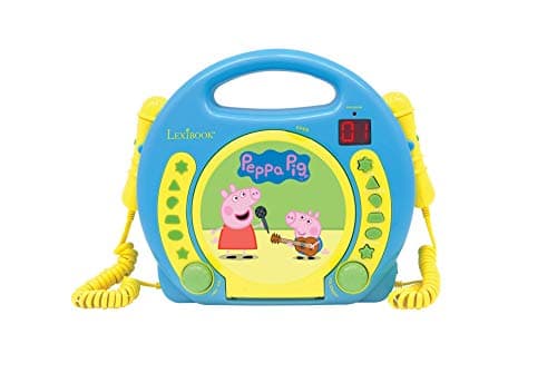 Image of Lexibook, Peppa Pig, Portable CD player with Microphones, Music Player, Repeat and Programming, Karaoke, Headphones jack, Blue/yellow, RCDK100PP