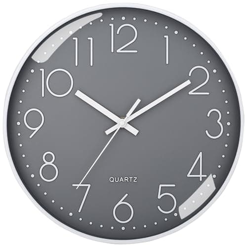Image of Amdonalo Wall Clock Silent Non-Ticking Modern Wall Clocks Battery Operated for Living Room, Kitchen, Office Decor 10 Inches