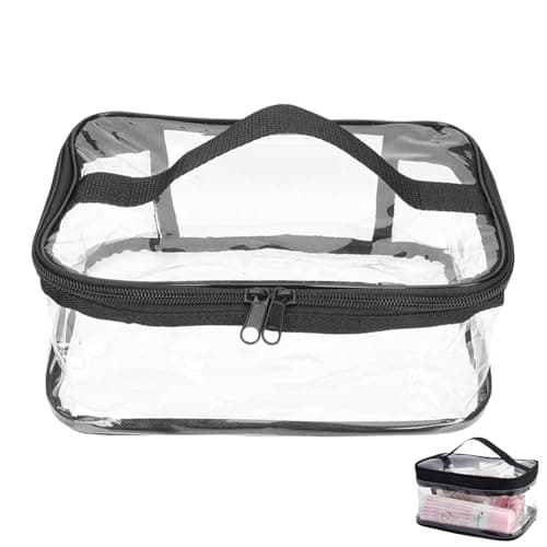 Image of Clear Make up Bag, Skincare Bag, Clear Cosmetic Bag, Makeup Cosmetic Clear Bag, for Men and Women Travel Business Bathroom(Black)