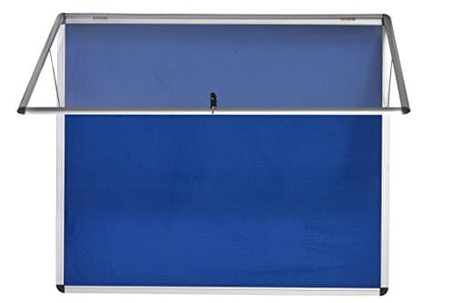 Image of Bi-Office Display Case Enclore, Blue Felt, Top Hinged, Aluminium Frame, Landscape, 92,4 x 95,3 cm (12xA4)