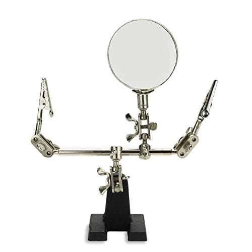 Image of NEIKO 01902 Adjustable Helping Hand with Magnifying Glass, Third Hand Solder Aid, Soldering Wire Station Stand with Dual Alligator Clips and a Heavy Base, Beading & Jewelry Making Tools, Solder Holder
