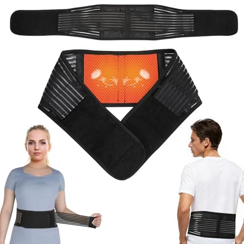 Image of KkaFFe Back Brace for Men Women, Tourmaline Magnetic Back Braces for Lower Back, Self Heating & Soothing Back Support Belt, Lumbar Support Belt for Herniated Disc/Sciatica ((Xlarge)
