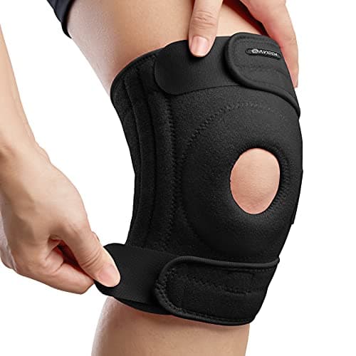Image of AVIDDA Knee Support for Men and Women - Knee Brace with Open Patella - Compression Sleeve with 3 Straps for Running, Sports, Arthritis, Joint Pain Relief, ACL, MCL, Tendonitis - Black