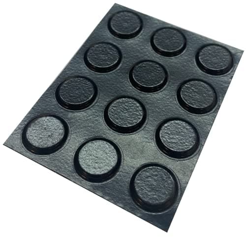 Image of 12 Black Polyurethane Self Adhesive Feet - 12.7 x 1.8mm High