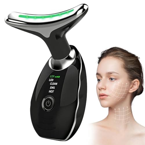 Image of IGEAIIE 7-in-1 LED Facial Sculptor, Face Massager Lifting Device with EMS Microcurrent, 45°C Heating & Vibration, Anti-Wrinkle Neck & Eye Massager for Skin Firming, Anti-Aging & Tightening Care(Black)