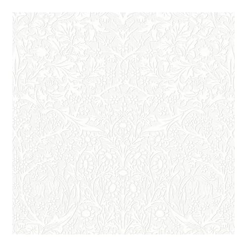 Image of William Morris at Home Blackthorn Paintable Wallpaper | Paste the Wall | White Leaves | Eco-Friendly