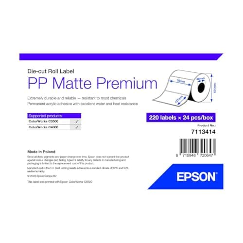 Image of Specials/Other Brand EPSON Model Epson 7113414 Printer Label White Self-Adhesive Printer Label