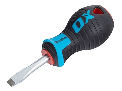 Image of OX Pro Slotted Flared Screwdriver Stubby 6.5x38mm