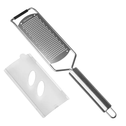 Image of Professional Zester Grater Fine for Hard Cheese, Citrus Fruits, Garlic, Chili, Cinnamon and Nutmeg, Kitchen Grater with Razor-Sharp Stainless Steel Blade (Fine)