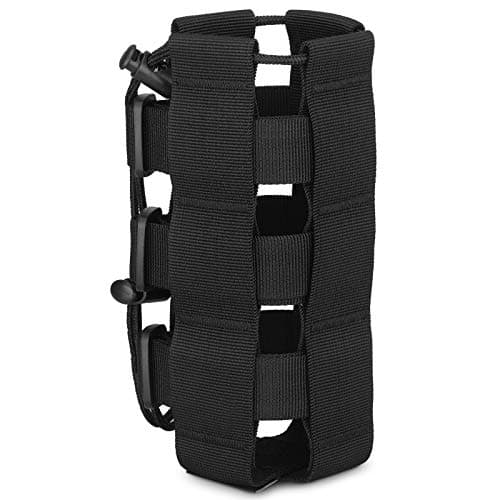 Image of Huntvp Tactical Water Bottle Pouch, Military Water Bottle Belt Holder Case 900D Nylon Molle Kettle Bag Holder 800ml, Black