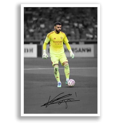 Image of David Raya Arsenal Signed Photo Poster Print Picture Display Framed Autograph Memorabilia for Football Fans Gift Spain (A3 Poster Only B+W)