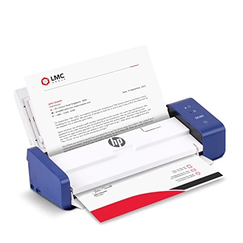 Image of HP Compact Desktop Duplex USB Mobile Document & Photo Scanner with Auto-Feed Tray for Portable 2-Sided Digital Scanning, Model HPPS200, for Home & Office, PC and MAC, HP WorkScan Software Included