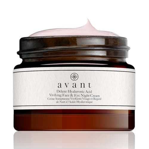 Image of Avant Hyaluronic Acid Face & Eye Night Cream | Anti-Ageing Hydrating Moisturiser with Vitamin B3, Vegan Overnight Face Cream for All Skin Types, Plumping & Smoothing Night Care 50ml