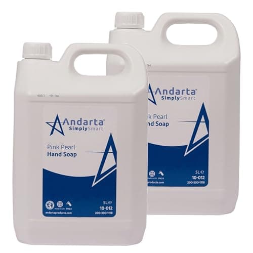Image of Andarta - Pink Pearl Hand Soap - 2 x 5L - Liquid Hand Wash Refill - Fresh Floral Fragrance - Gentle and Moisturising - Suitable For Daily Use - Bulk Buy Hand Wash - Ideal For Washroom Environments