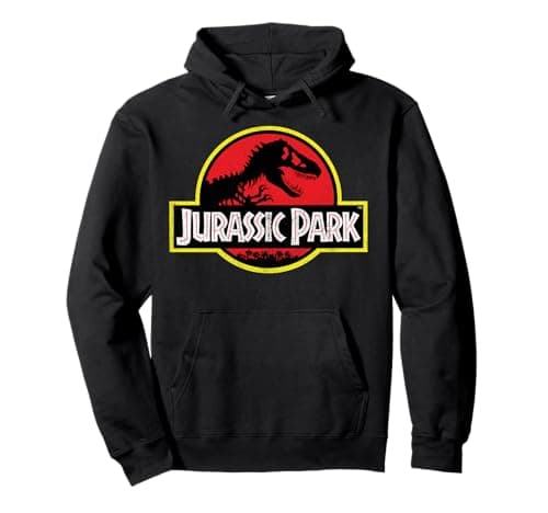 Image of Jurassic Park Distressed Vintage Logo Pullover Hoodie