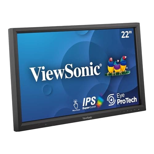 Image of ViewSonic TD2223 24-inch 1080p HD IPS 10-Point Touch Monitor with Scratch-Resistant Screen, Stylus Compatible, Dual Integrated Speakers, HDMI, VGA, DVI, Adjustable Tilt, Black