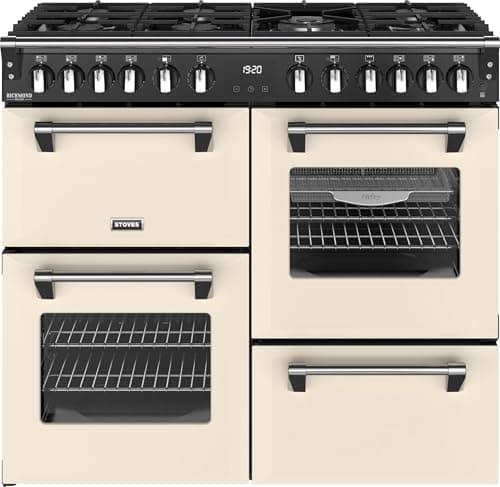 Image of Stoves Richmond Deluxe 100cm Dual Fuel Range Cooker - Cream - A/A/A Rated