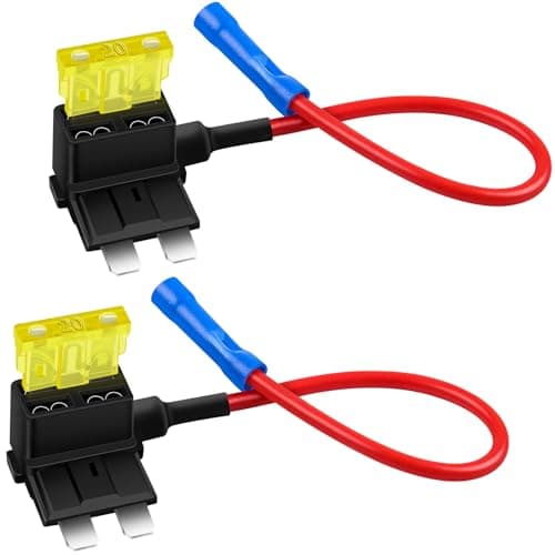Image of JatilEr Fuse Taps Set 2 Pcs, 20A Standards Blade Fuses Adding a Circuit Adapter, Dual-Slot Fuse Holder for Car Truck Boats