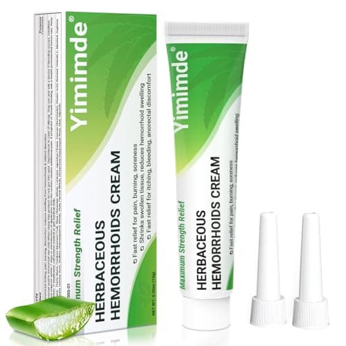 Image of Hemorrhoid Treatment Ointment - Maximum Strength - Fast Relief from Pain, Itching, Burning, Swelling & Fissures | Natural Aloe & Vitamin E | Travel-Friendly 10g Tubes