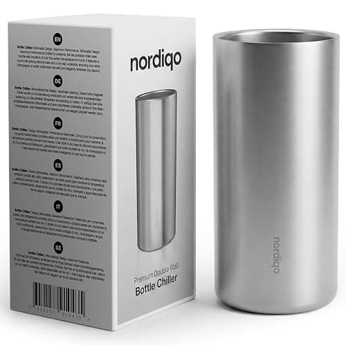 Image of Nordiqo Wine Cooler Stainless Steel | 24cm Extra Tall & Slim | Double Walled Vacuum Insulated | Premium Bottle Chiller