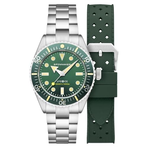 Image of Spinnaker Men's 40mm Spence 300 Automatic Olive Watch with Solid Stainless Steel Bracelet SP-5097-88