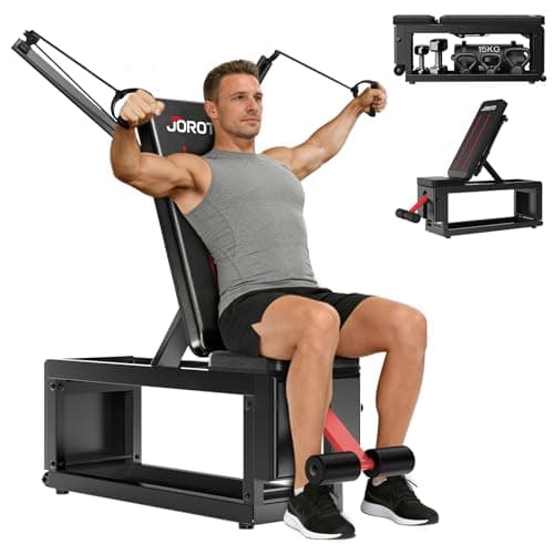 Image of JOROTO MD85 Weight Bench Adjustable Built-in Storage, 990LBS/450KG Capacity Weight Benches, Strength Workout Bench Press with 9 Positions Pulling Arm, 7-Way Backrest for Home Full Body Training