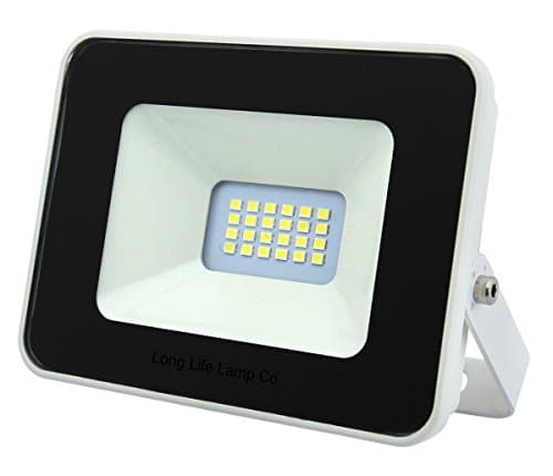 Image of Long Life Lamp Company Energy Saving 10w LED Outdoor Floodlight Cool White IP Rated Waterproof Security Light White Body