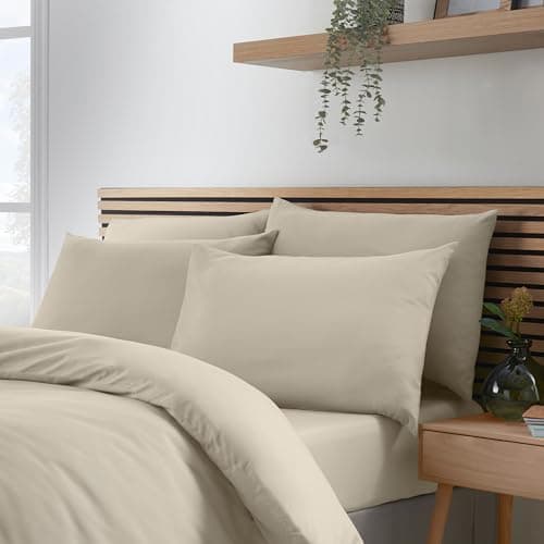 Image of Catherine Lansfield So Soft Easy Iron Standard Pillowcase Pack of 4 Natural