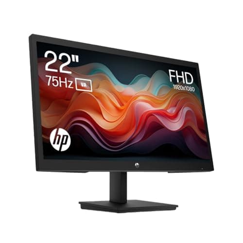 Image of HP 22 Inch FHD Monitor | Full HD VA LCD Display | 75hz Refresh Rate | 200 Nits Brightness | 3000:1 Contrast Ratio | AMD FreeSync Technology | Adjustable Tilt | 1x HDMI 1.4, 1x VGA | Black | V22ve G5
