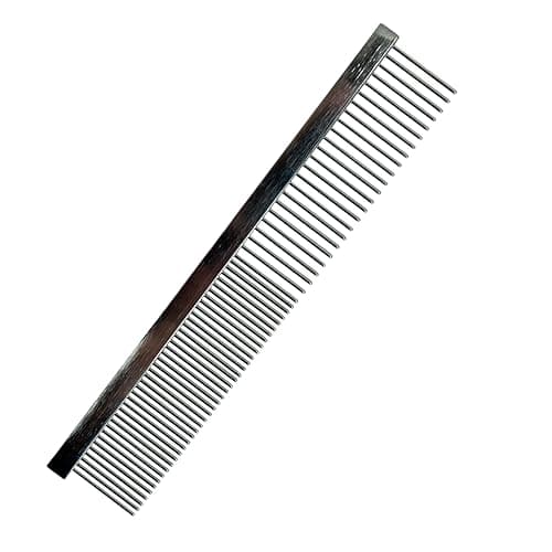 Image of Ancol Ergo Metal Comb - Silver Grooming Tool for Dogs and Cats - Dual Sided Stainless Steel Pins for Detangling and Smoothing - Gentle on Skin - 7" Size