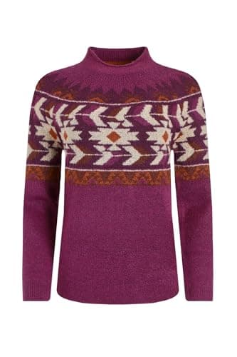 Image of Weird Fish Arelia Ikat Knitted Jumper Purple Wine Size 10. (Jumper/Sweater/Fleece)