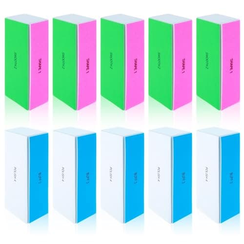 Image of ElevateTech 4 Way Nail Buffer Block, 10 Pcs Nail Files and Buffers Professional Nail Shine Blocks Smoother Nail Sanding Files for Natural and Acrylic Nails Fingernail Buffing Block Polisher