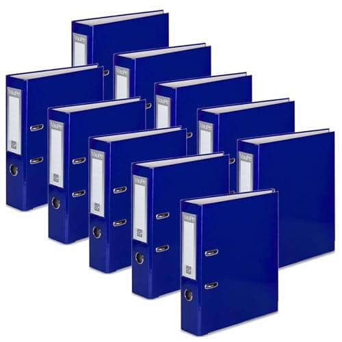 Image of OFFICE CENTRE 10x Blue A4 Large 75mm Lever Arch File Folder Metal Edge Strengthened Stationery Document Archive Paper Storage Office School Home Easy Filing System 15 Colour Coding Wide Spine