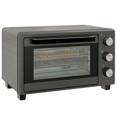 Image of HOMCOM Mini Oven, 21L Countertop Electric Grill, Toaster Oven with Adjustable Temperature, Timer, Baking Tray and Wire Rack, 1400W, Grey