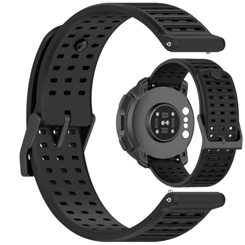 Image of LOKEKE Compatible with Suunto Vertical 2 Replacement Wrist Band - 22mm Replacement Silicone Wrist Band Strap Compatible with Suunto Vertical 2/1 Race 2/S/1(Black)