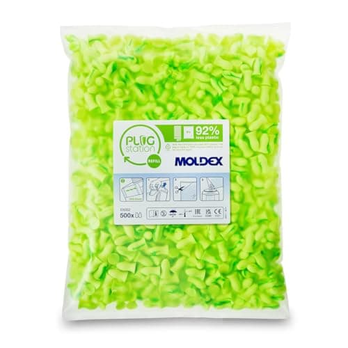 Image of Moldex 746301 Contour SNR 35dB Green Regular Disposable Earplug Refill Pack 500 Pairs