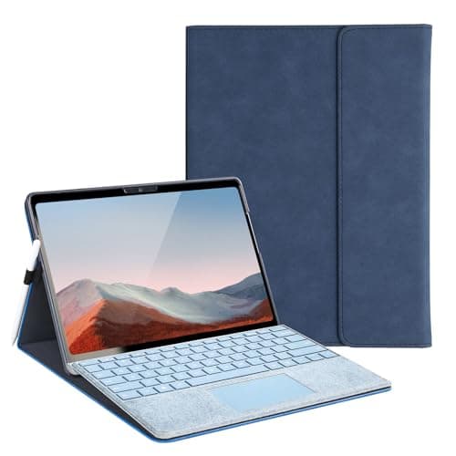 Image of Protective Case for 10-inch Microsoft Surface Go 4/3/2/1, Multiple Angle Viewing, Slim Lightweight Cover, Stylus Holder, Light Heat Dissation, Compatible with Type Cover Keyboard, Blue