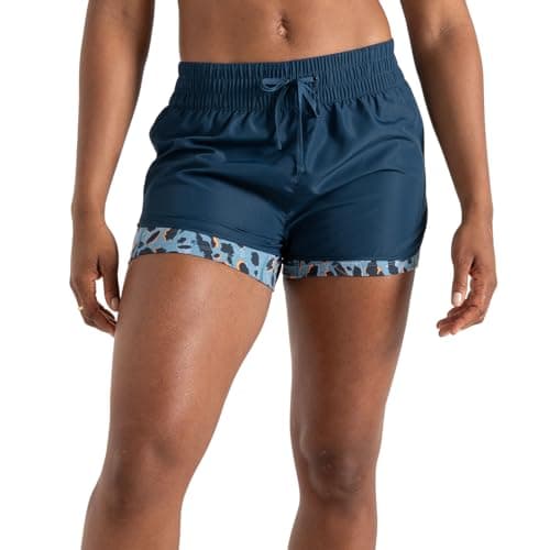 Image of Dare2B Women's Sprint Up 2-in-1 Shorts with Q-WIC Technology, Super Stretchy Lightweight Inner Short, Quick Drying and Water Repellent Finish - Perfect for Sports Activites Blue