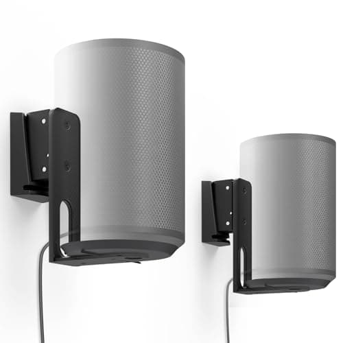 Image of PUTORSEN Wall Mount Bracket for Sonos Era 100,Tilt & Swivel Speaker Shelf Bracket for Best Audio Enjoyment,Cable Management,Hold up to 6.6lbs(2Pcs,Black)