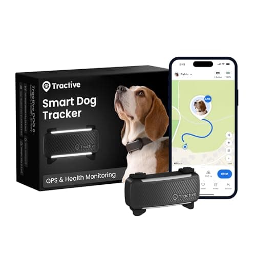 Image of Tractive Smart Dog Tracker | 2025 Edition | Real-time GPS Tracking | Escape & Health Alerts | Vitals Monitoring | Market Leader (Black)
