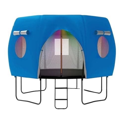 Image of Heavy Duty Trampoline Cover Tent,210D Silver Coated Oxford Rain Sun Protection,Designed For Curved Pole Trampolines 6FT To 14FT,Outdoor Backyard, Camping, Home Gym, Keeps & Debris Out