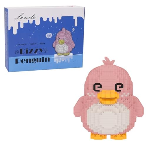 Image of Larcele Micro Building Blocks Animal Set, DIY Mini 3D Building Toy Bricks,1519 Pieces KLJM-07 (Dizzy Penguin)