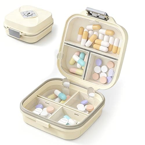 Image of Solvio Travel Pill Organiser, Portable 7 Day Pill Box with Moistureproof Silicone Seal, BPA-Free Small Medicine Storage Case for Vitamins and Medication, Compact Tablet Holder for Work and Trips