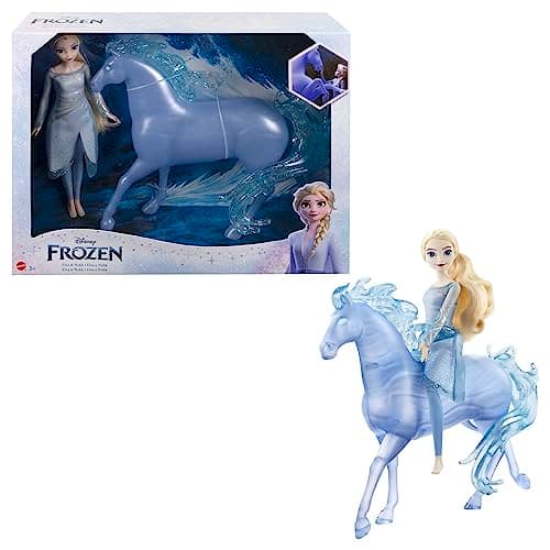 Image of Mattel Disney Frozen Toys, Elsa Fashion Doll with Horse-Shaped Water Nokk Figure Inspired by Disney’s Frozen 2, HLW58