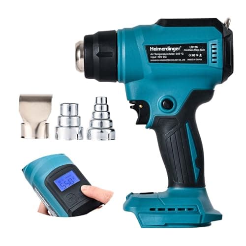 Image of Cordless Heat Gun Compatible with Makita 18V Battery(Not Included), Max 550°C Heavy Duty Hot Air Gun with Overload Protection for Crafting, Shrink Tubing,Vinyl Wrap